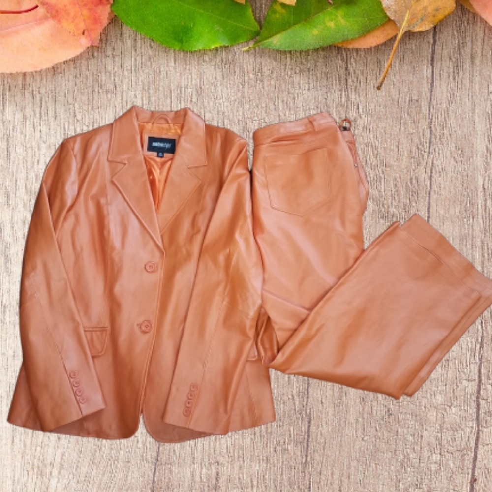 Genuine Leather Pantsuit